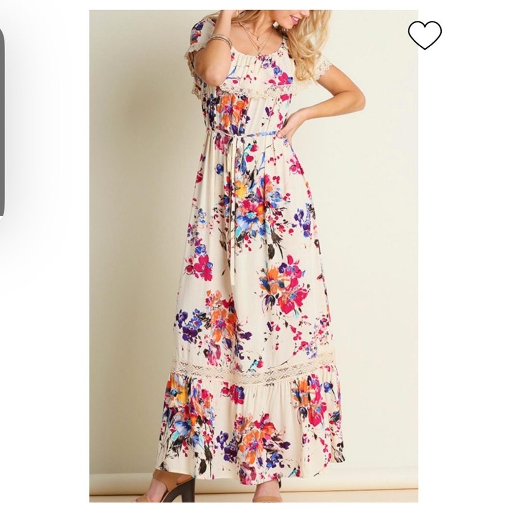 Altar'd State Floral Maxi Dress - Cream and Multicolor